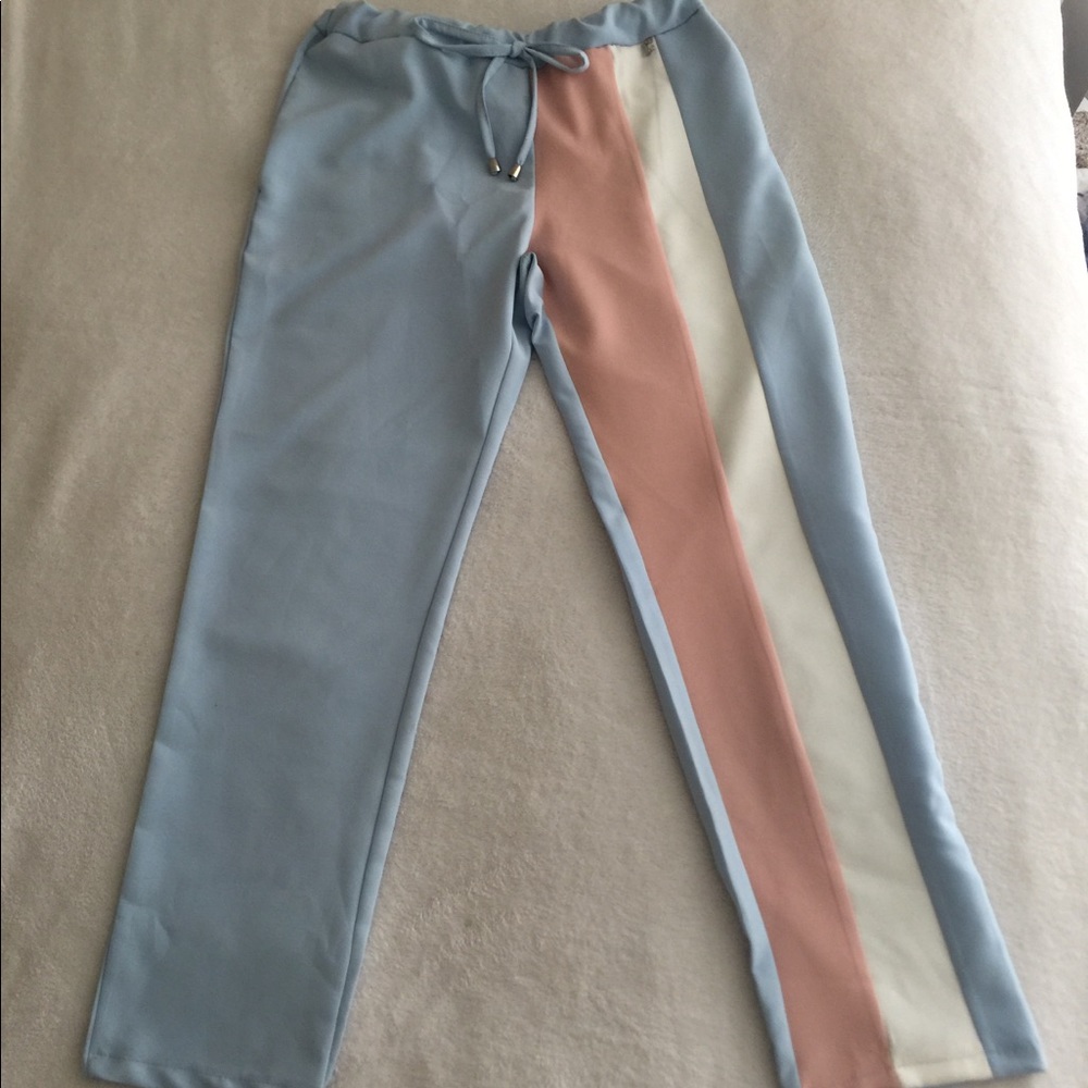 Blue Straight Leg Pants